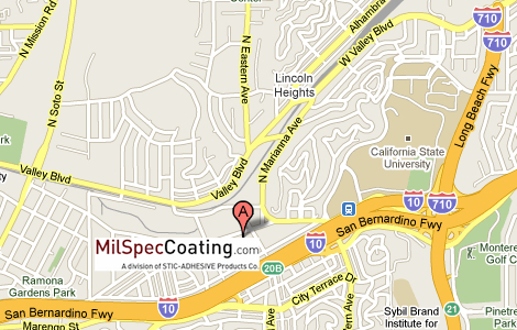 MilSpecCoating.com warehouse on Los Angeles city map